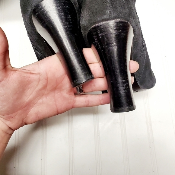 MICHAEL KORS Black Suede Slouchy Heeled Boots 10 - Picture 7 of 11